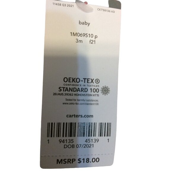 CARTERS Footed Sleeper  3 Months Pink with White Dots Polyester - Picture 2 of 2